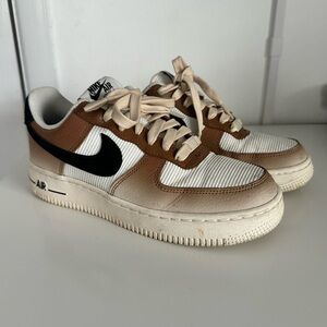 Nike Air Force 1 Sneakers in Brown and White